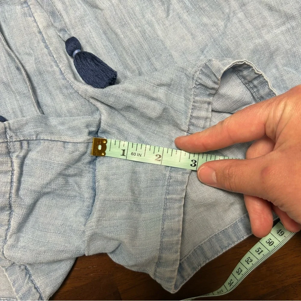 Vineyard Vines Chambray Short with Tassel Ties Size M - Picture 9 of 10